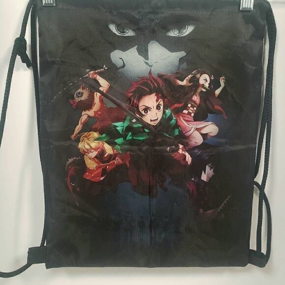 Demon‎ Slayer Anime Tanjiro Kamado with Sword  Drawstring Backpack - Picture 1 of 6